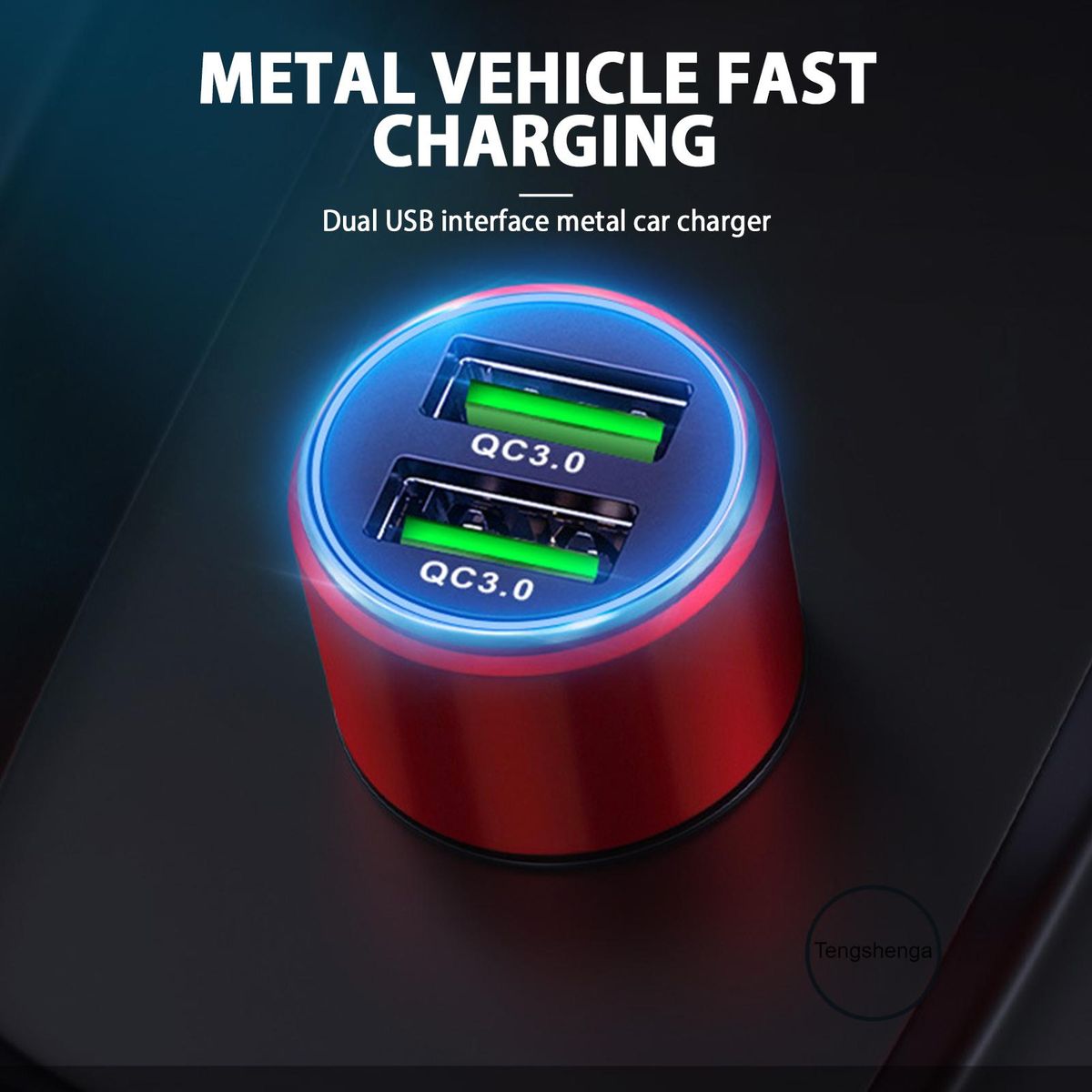 Car Charger QC3.0 2-Port Fast Charging Phone Charger