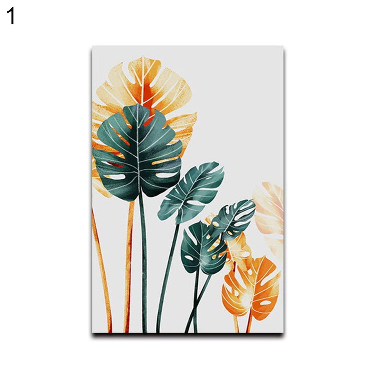 Nordic Style Golden Green Leaves Painting Decorative Picture Home Wall Ornament