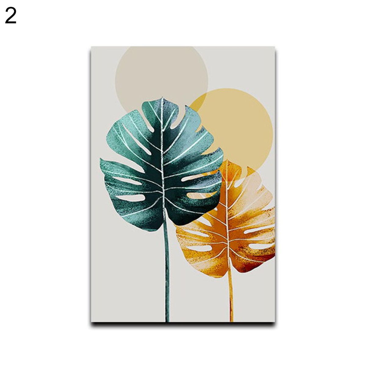 Nordic Style Golden Green Leaves Painting Decorative Picture Home Wall Ornament