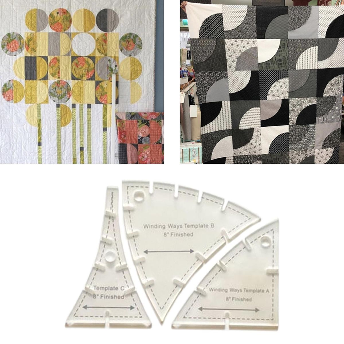 3x Quick Curve Quilt Template Cutting Patterns Patchwork