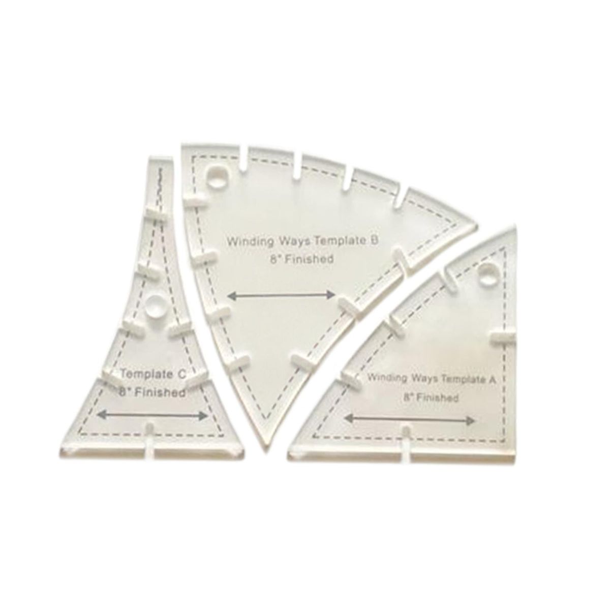 3x Quick Curve Quilt Template Cutting Patterns Patchwork