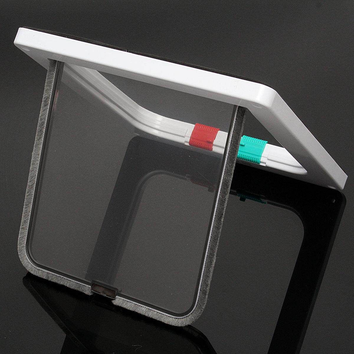 4 Way White Frame Locking Lockable Puppy Small Cat Dog Safe Flap Pet Door # L L