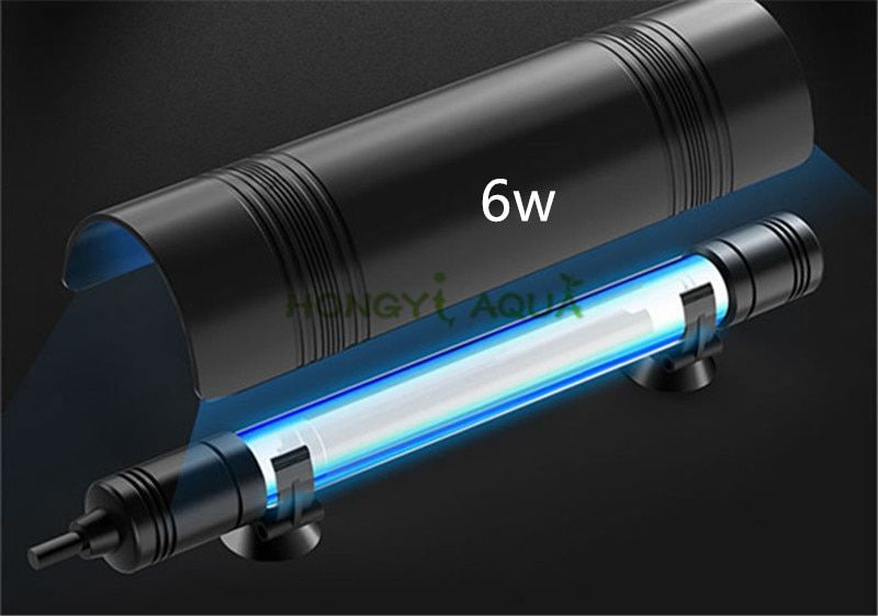 Fish Tank UV Germicidal Lamp Ultraviolet Fish Pond Clean Water Submersible Sterilization Lamp Aquarium Disinfection Lamp 6W