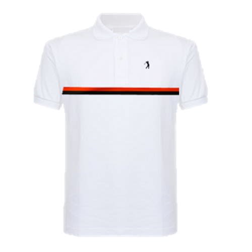 Designed Stripped Polo T-shirt With Face Cap