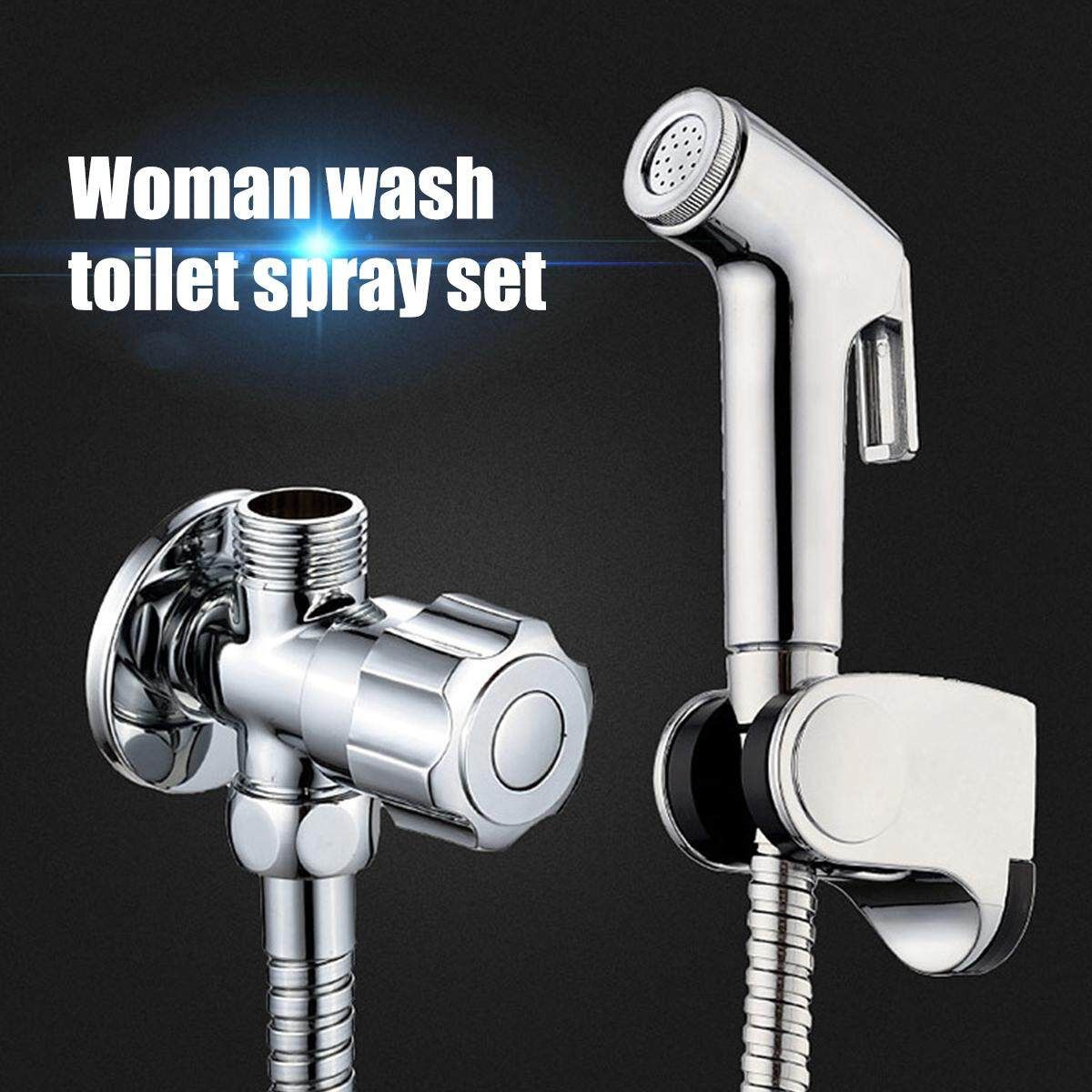 3Pcs Toilet Handheld Stainless Steel Bidet Spray Shower Sprayer Douche Kit