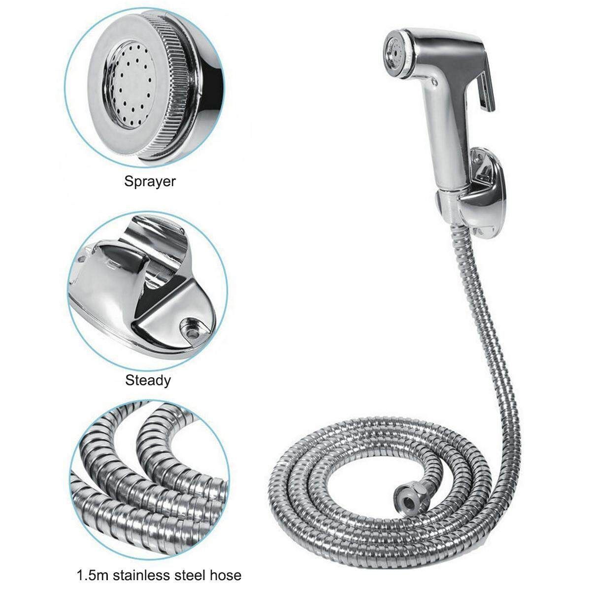 3Pcs Toilet Handheld Stainless Steel Bidet Spray Shower Sprayer Douche Kit