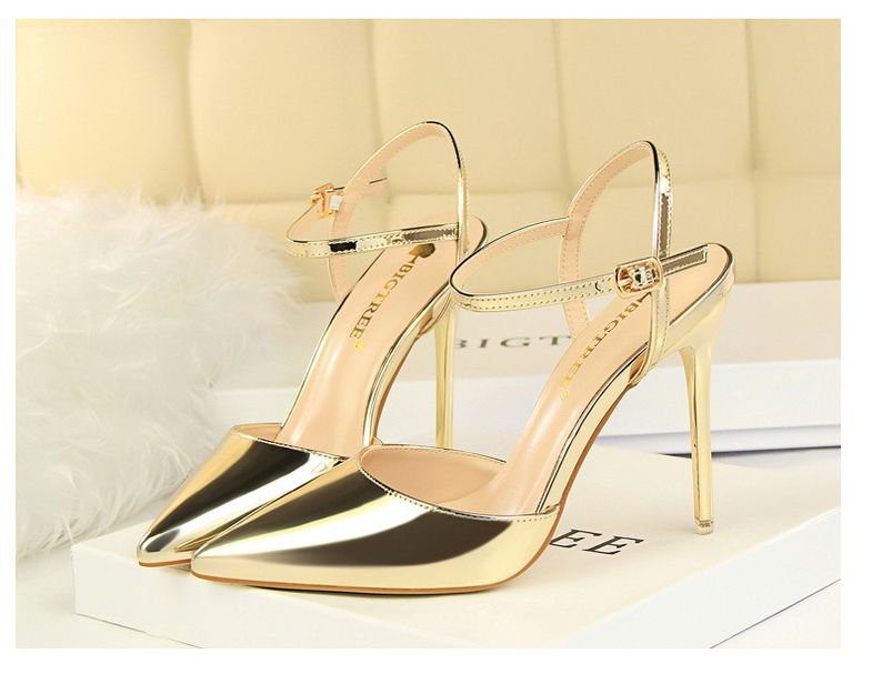 Ladies High Heels 10.5CM Super High Heel Pointed Toe High Heels Gold