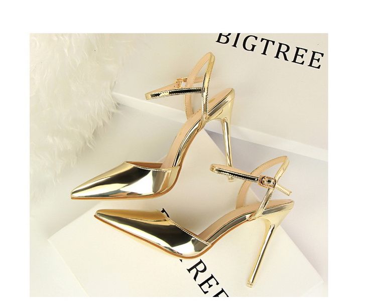 Ladies High Heels 10.5CM Super High Heel Pointed Toe High Heels Gold