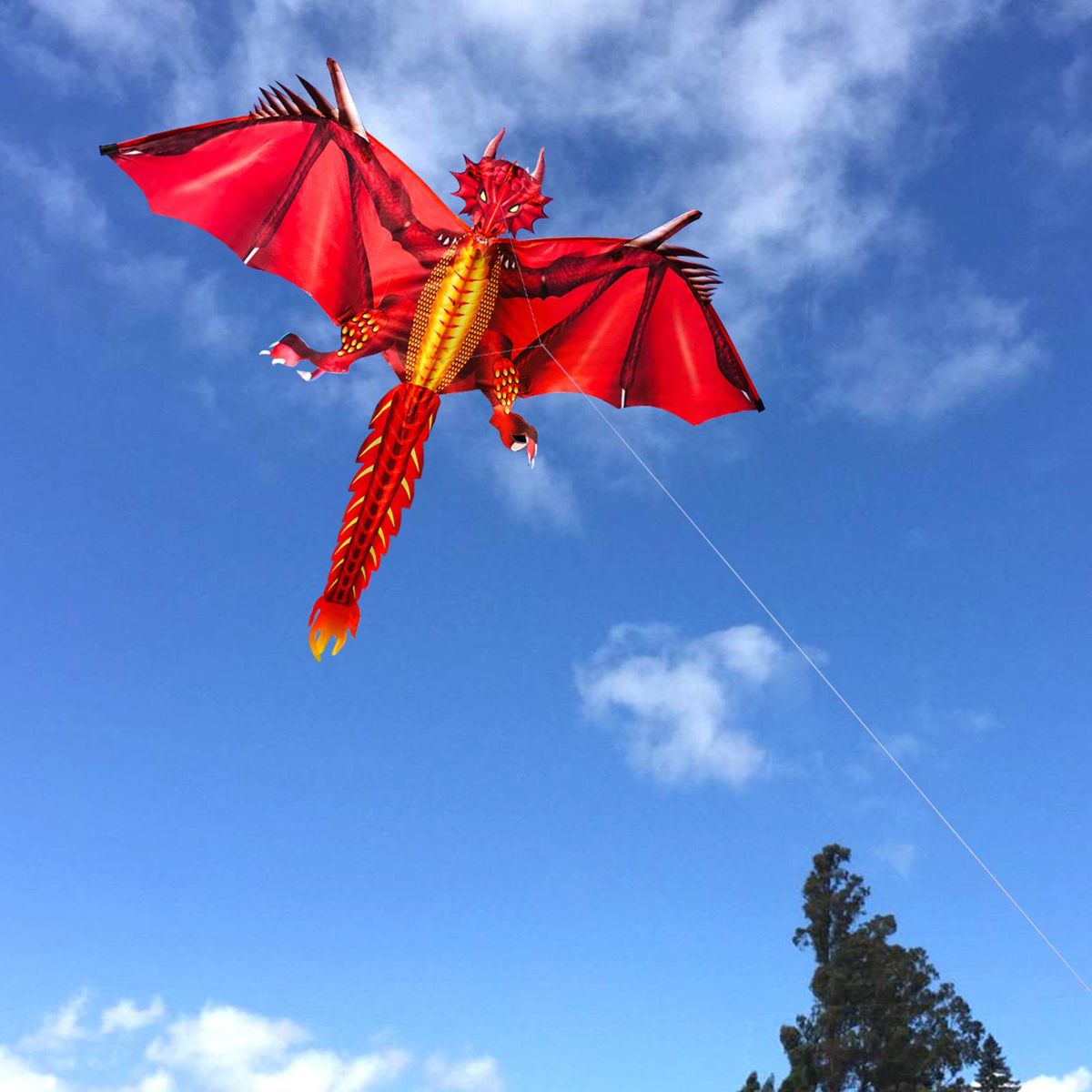 Wildlife Spring Kite Set Colorful Funny Cloth Large Red