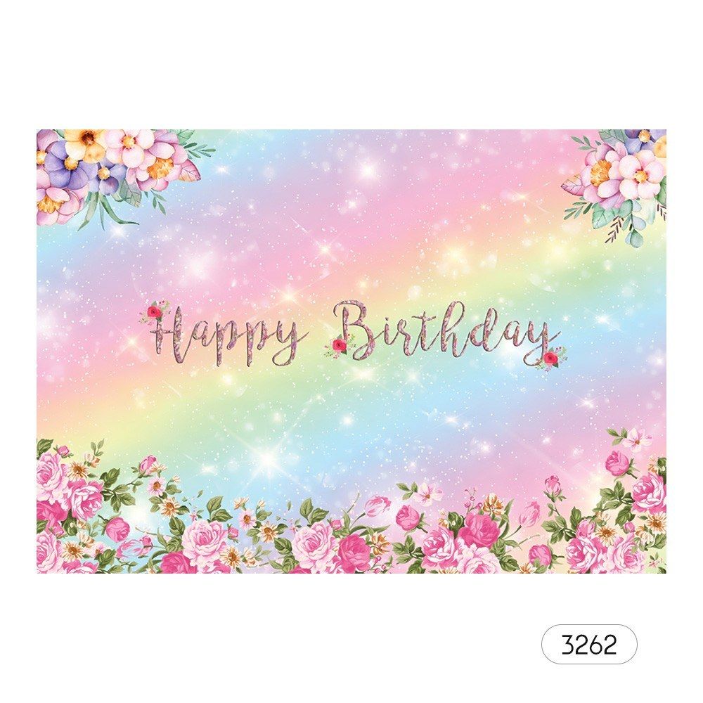 7*5ft Happy Birthday Cartoon Backdrop Baby Shower Kid