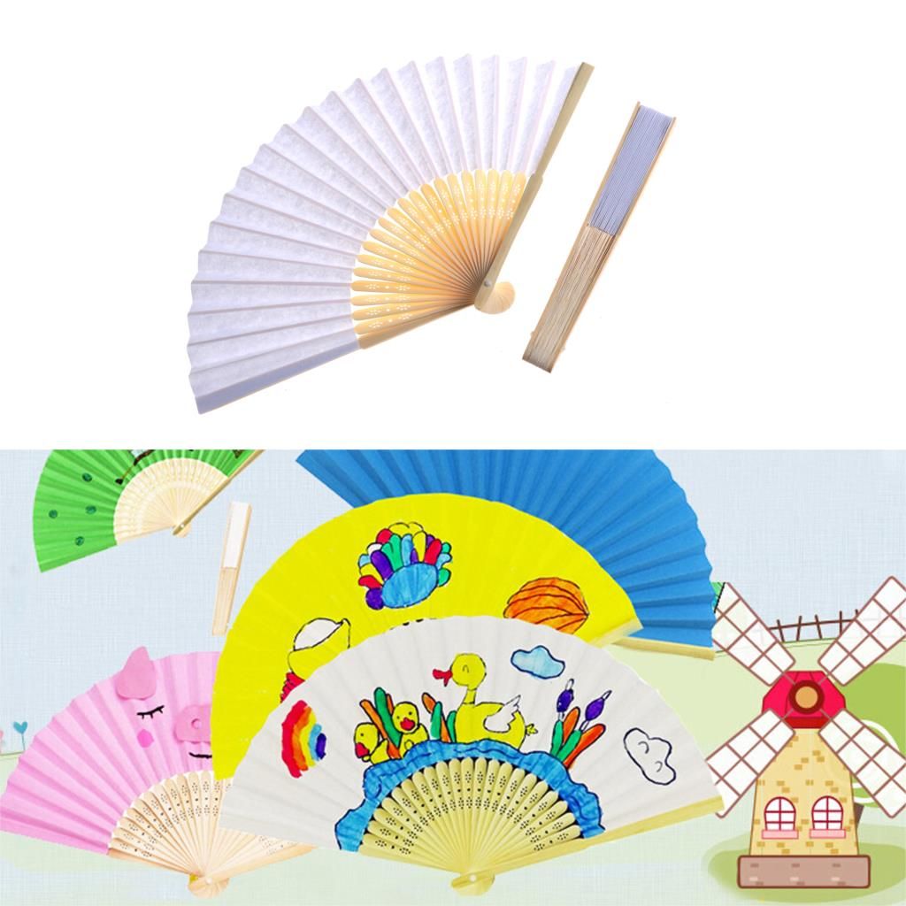 Background Decor Baby 1PCS Chinese Wedding Folding Decorations Bamboo Held Shower Pocket Hand Fan Paper Party Birthday Fans