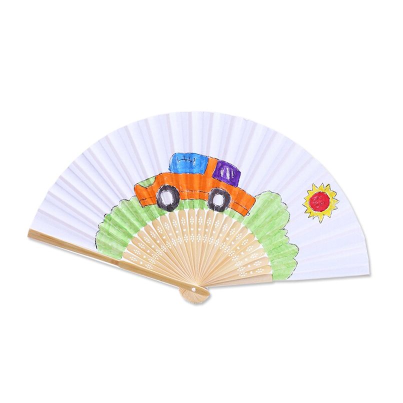 Background Decor Baby 1PCS Chinese Wedding Folding Decorations Bamboo Held Shower Pocket Hand Fan Paper Party Birthday Fans