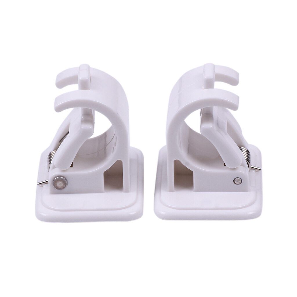 2 Pcs Hanging Rod Clip Adhesive Wall Curtain Hanging Rod Clamp Hooks Shower Curtain Rod Fixed Clip Hanging Rack Hook