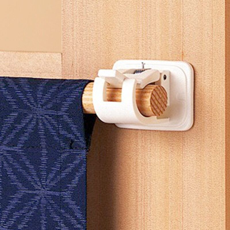 2 Pcs Hanging Rod Clip Adhesive Wall Curtain Hanging Rod Clamp Hooks Shower Curtain Rod Fixed Clip Hanging Rack Hook