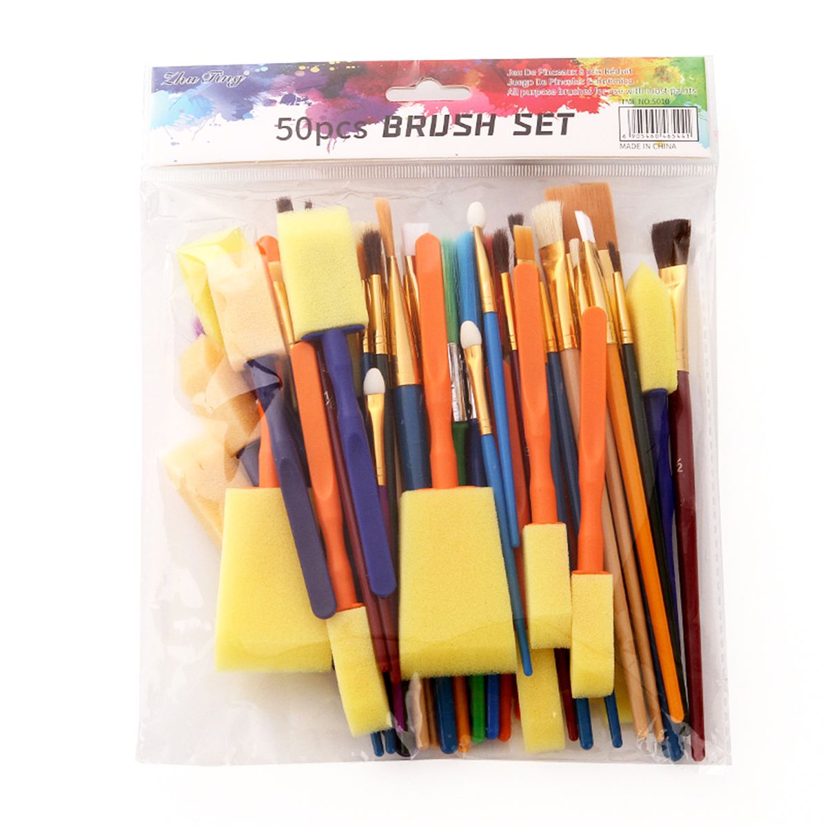 50PCS Paintbrushes All Purpose Washable Paint Brushes Set