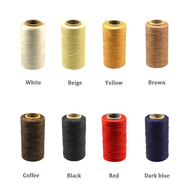 High Quality 260 Meters 1mm 150D Leather Waxed Thread Cord For DIY Handicraft Tool Leather Hand Stitching Thread Sewing Threads White