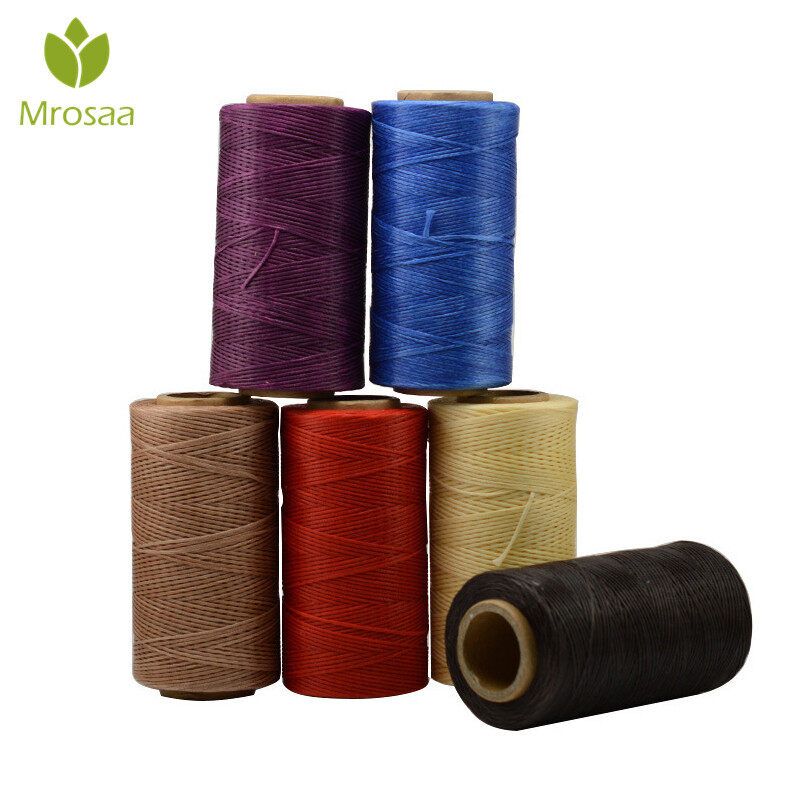 High Quality 260 Meters 1mm 150D Leather Waxed Thread Cord For DIY Handicraft Tool Leather Hand Stitching Thread Sewing Threads White