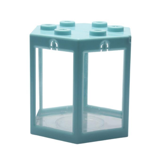Desktop Mini Fish Tank Aquarium Betta Feeding Box Square Light Blue
