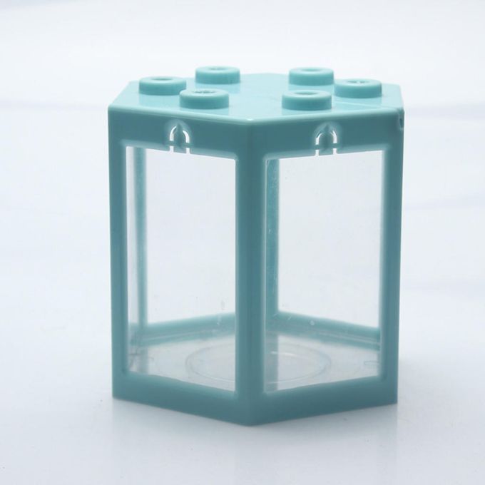 Desktop Mini Fish Tank Aquarium Betta Feeding Box Square Light Blue