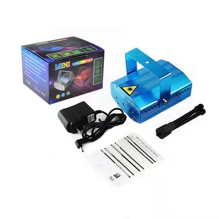 Stage light mini laser laser light full of stars colorful light atmosphere light dynamic pattern ktv beam bouncing disco light US plug Gypsophila pattern (2 buttons)