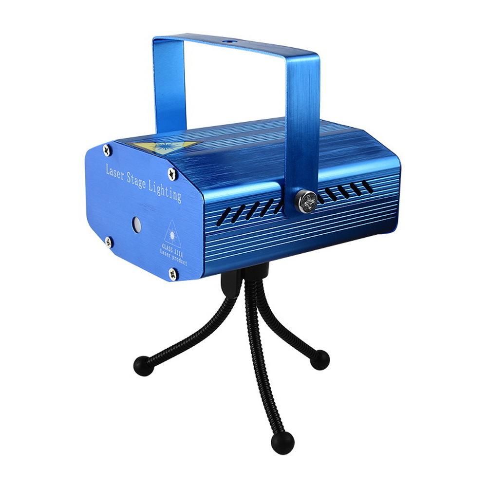 Stage light mini laser laser light full of stars colorful light atmosphere light dynamic pattern ktv beam bouncing disco light US plug Gypsophila pattern (2 buttons)