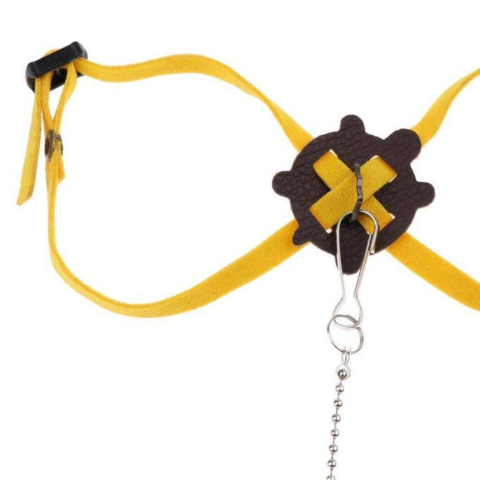 Adjustable Reptile Lizard Turtle Harness Leash Fashion For Yellow