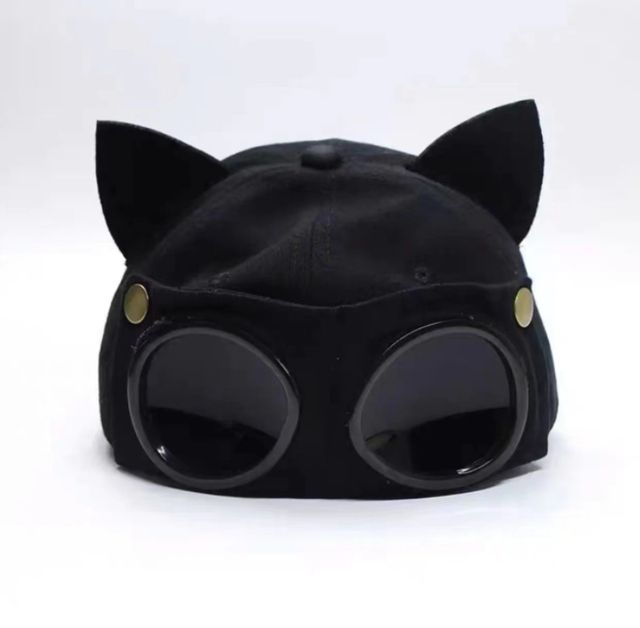 2023 New Pilot Glasses Baseball Hat Women Men Cat Ears Sun Visor Cap Autumn