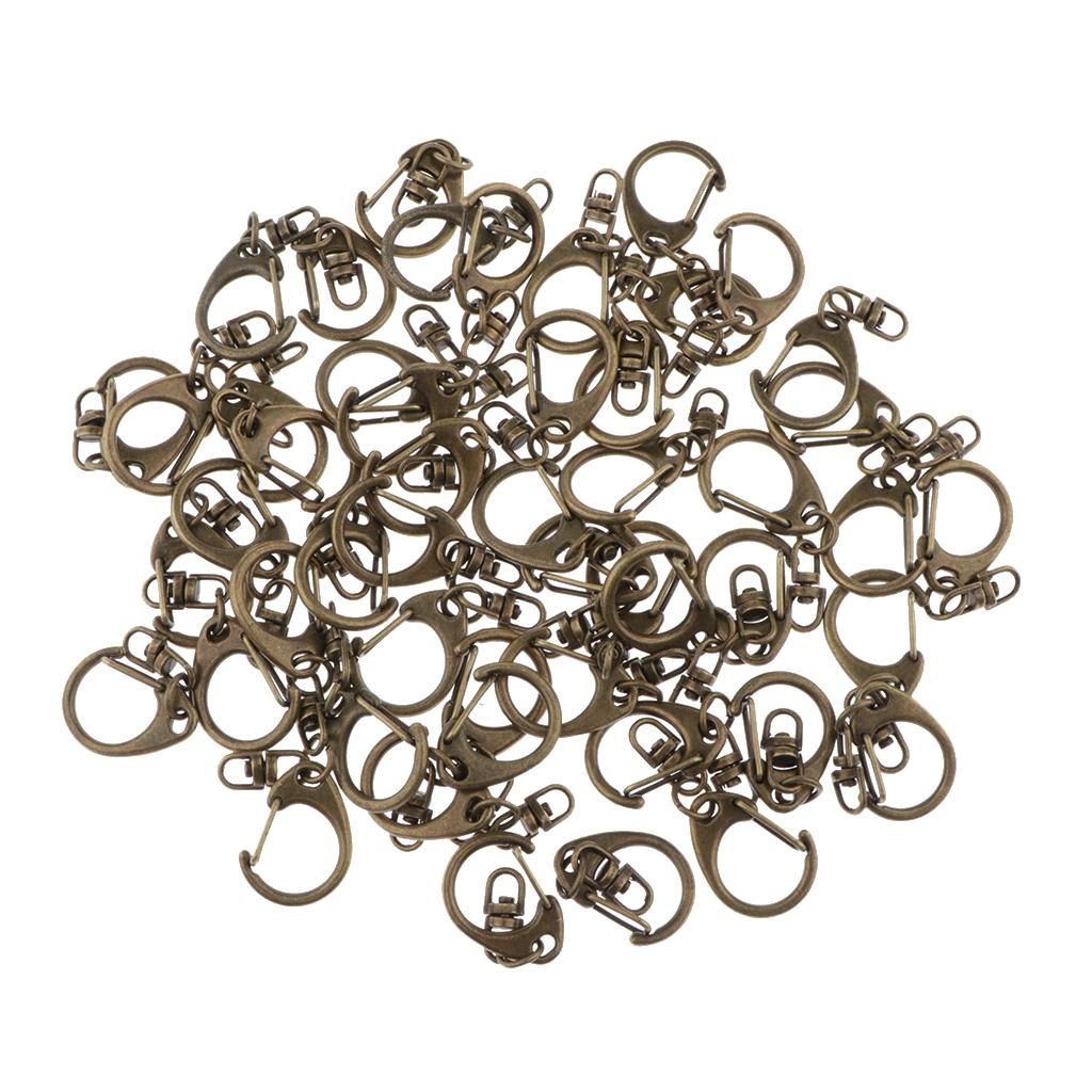 50pcs Alloy Swivel Clips Handbag Key Lobster Snap Antique