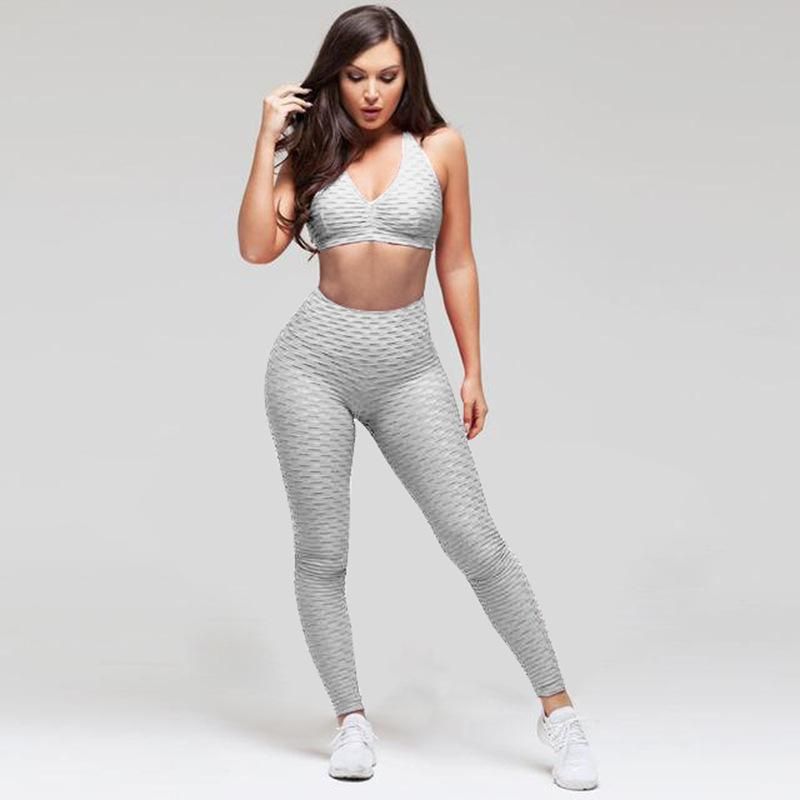 Jacquard breathable hip lifting tights fitness wear sweat-absorbing exercise slimming yoga pants