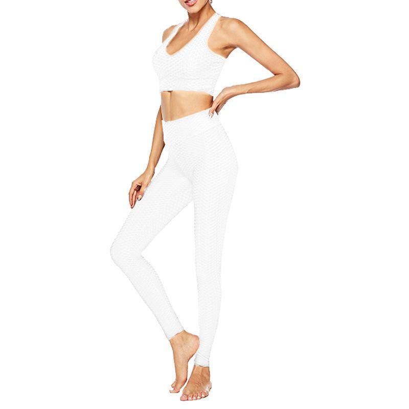 Jacquard breathable hip lifting tights fitness wear sweat-absorbing exercise slimming yoga pants