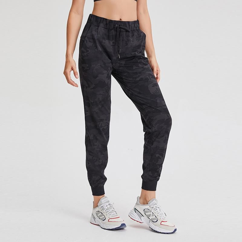 Spring and Summer New Elastic Waist Yoga Pants Lulu Simple Straight Leg Sports Leisure Elastic