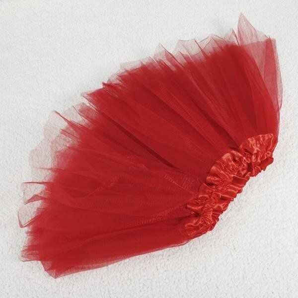 Kids Girls 3 Layer Tutu Ballet Dance Dress Skirt Tulle Full Pettiskirt Costume Red Red