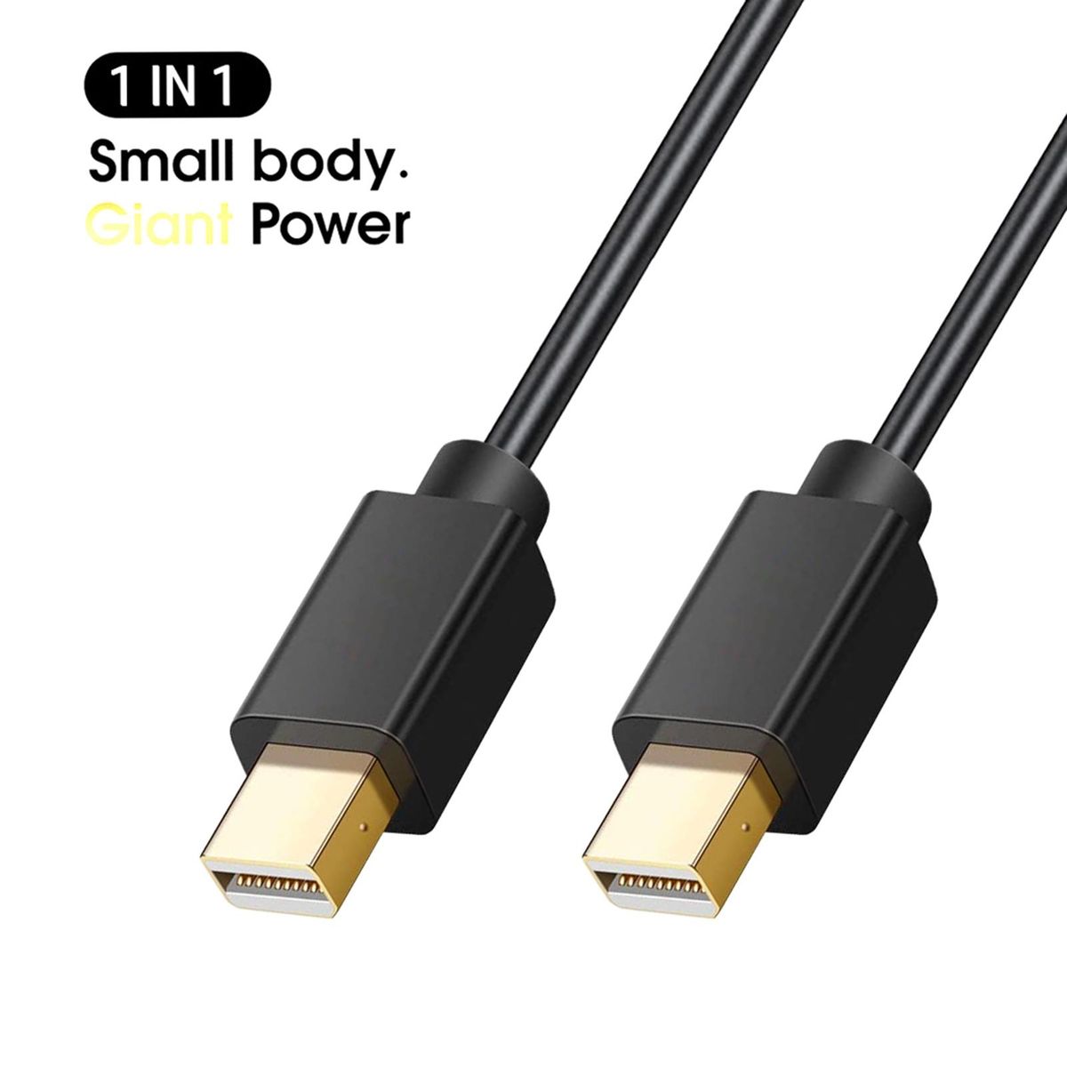 Mini DP Adapter Cable PC Laptop Mini DisplayPort to Mini DisplayPort Cable Black