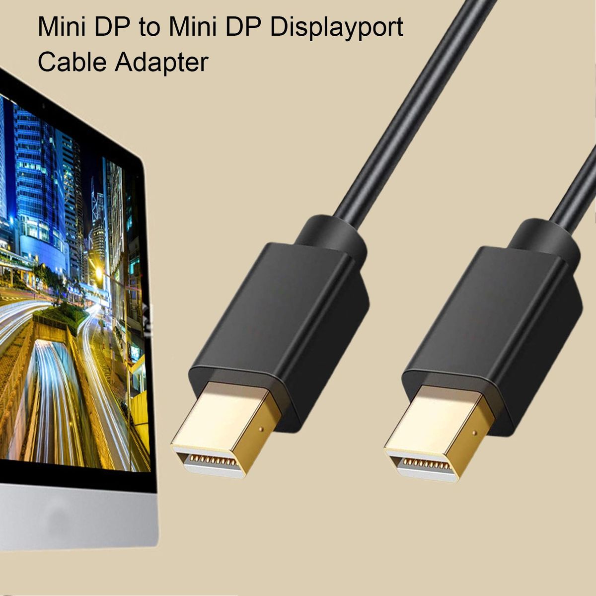 Mini DP Adapter Cable PC Laptop Mini DisplayPort to Mini DisplayPort Cable Black