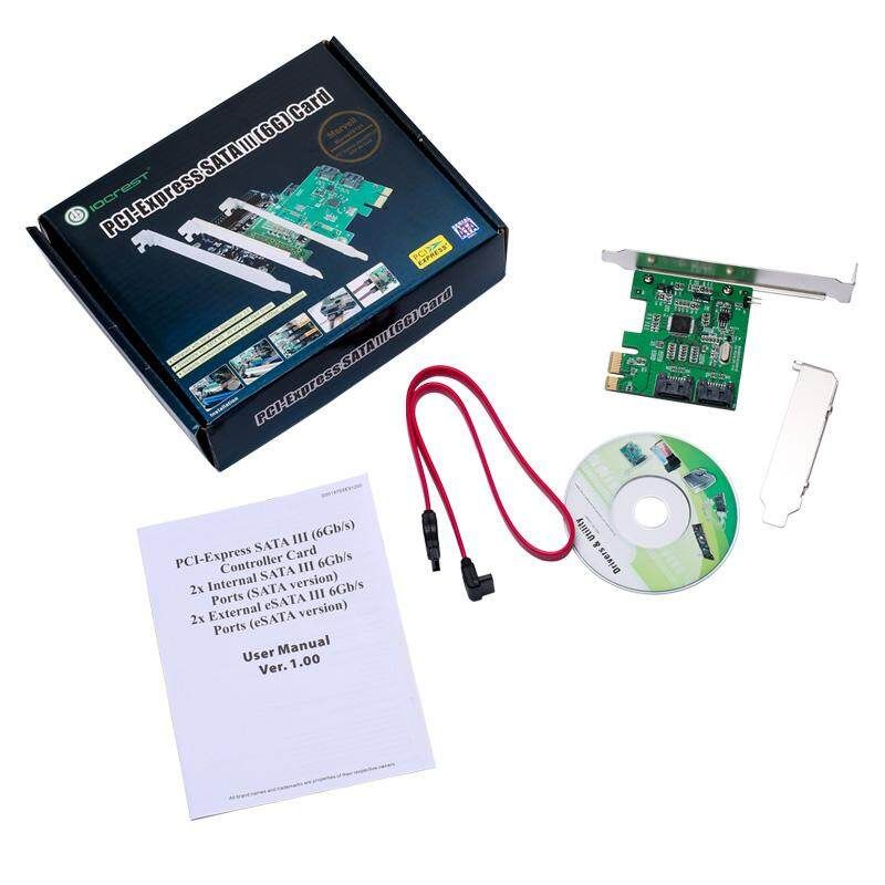 IOCREST IO-PCE9120-2I -E To 2 SATA 3.0 Expansion Card SSD Boot 4TB For Desktop