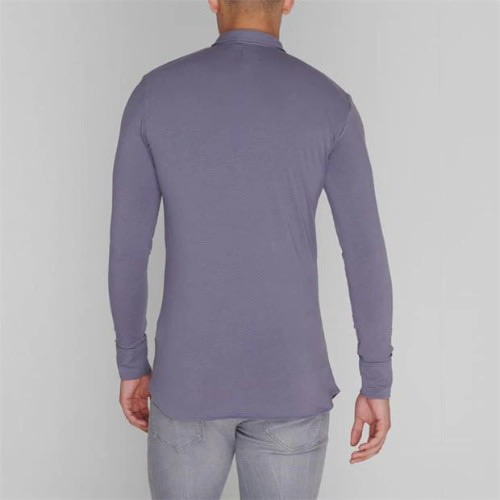 Men's Long Sleeve Jersey Shirt -dk Grey