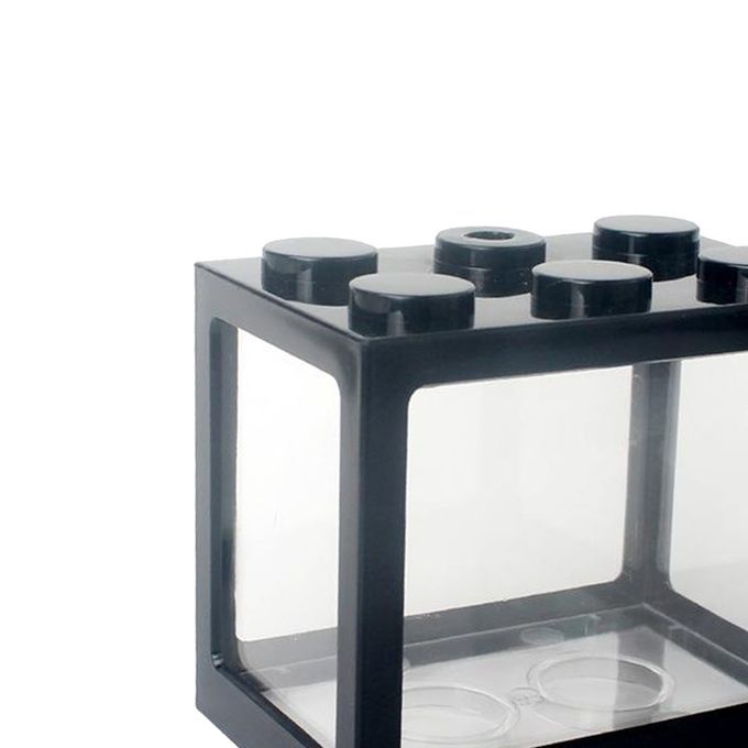 2 Pieces Aquarium Fish Tank Mini Building Blocks Spider Box Home Black