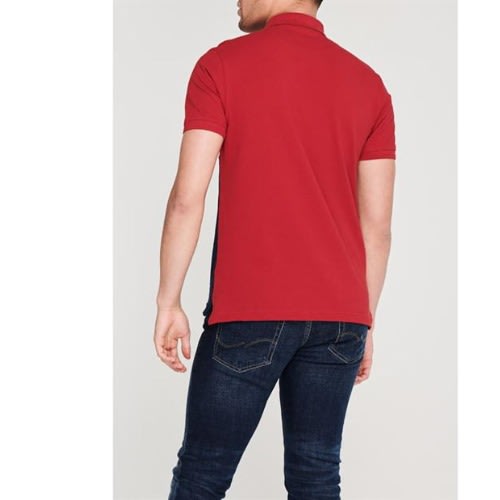 Cut And Sew Polo Shirt Red