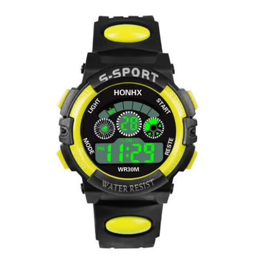 Sports Led Digital Military Watch-Black & Yellow
