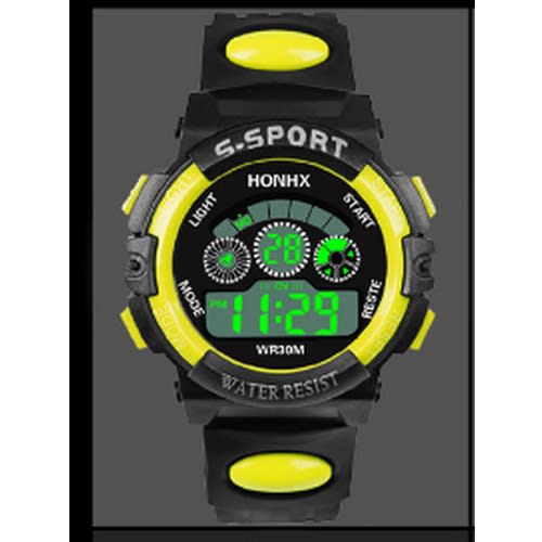 Sports Led Digital Military Watch-Black & Yellow