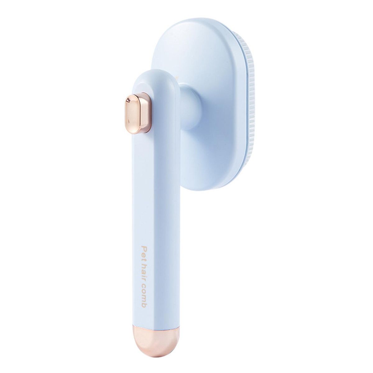 Dog Comb Press Button Pet Massage Brush Light Blue