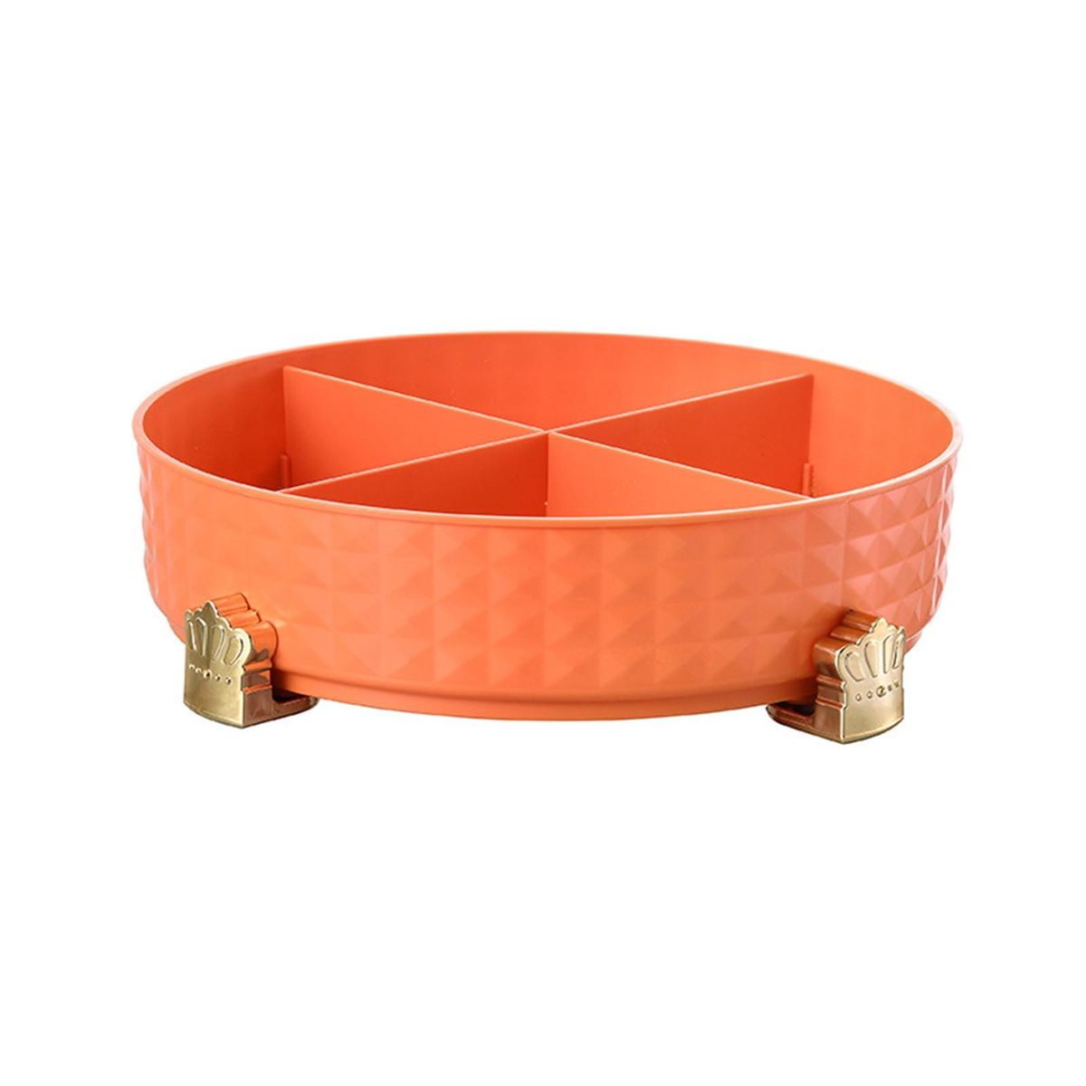 Fruit Tray Food Storage Container Round Bowl Orange