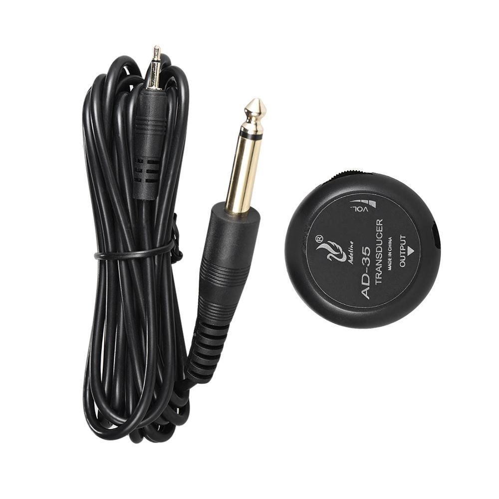 Adeline AD-35 Mini Piezo Pickup Contact Microphone Transducer with 6.35mm Output Plug 3 Meters Cable for Acoustic Classical Folk Guitar Violin Ukulele