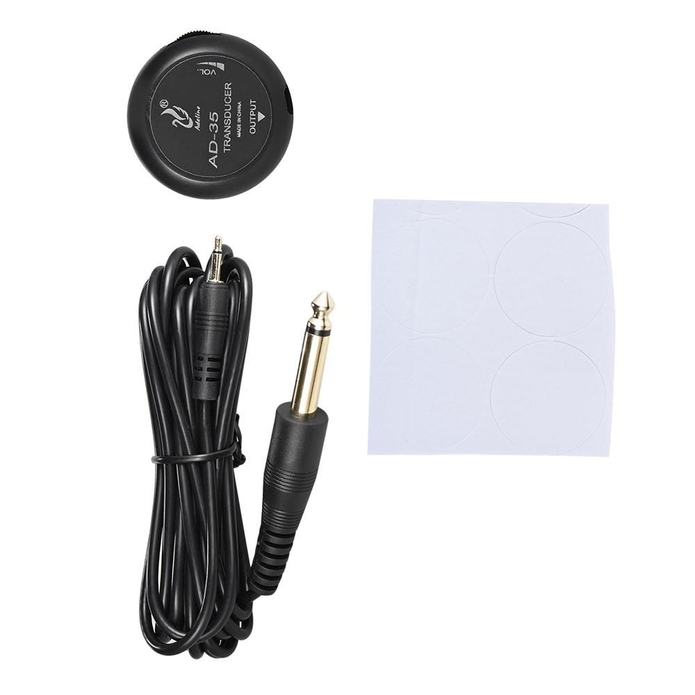 Adeline AD-35 Mini Piezo Pickup Contact Microphone Transducer with 6.35mm Output Plug 3 Meters Cable for Acoustic Classical Folk Guitar Violin Ukulele