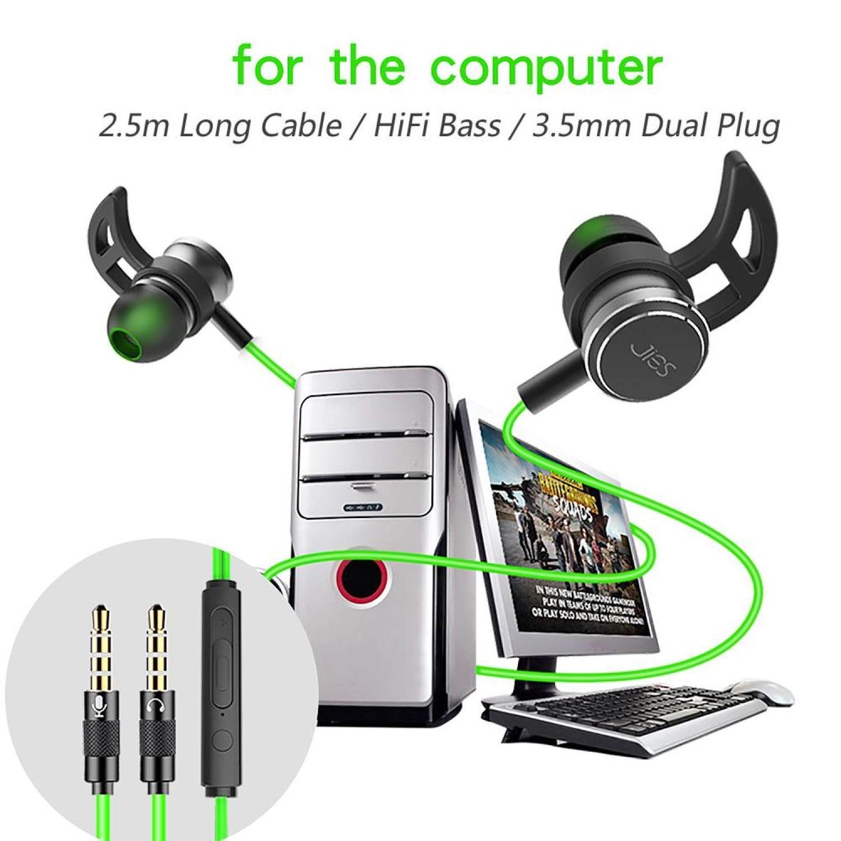 V5 In-ear Earphone With Microphone Wired Magnetic Gaming Headset Stereo Bass Earbuds Computer Earphone BDZ