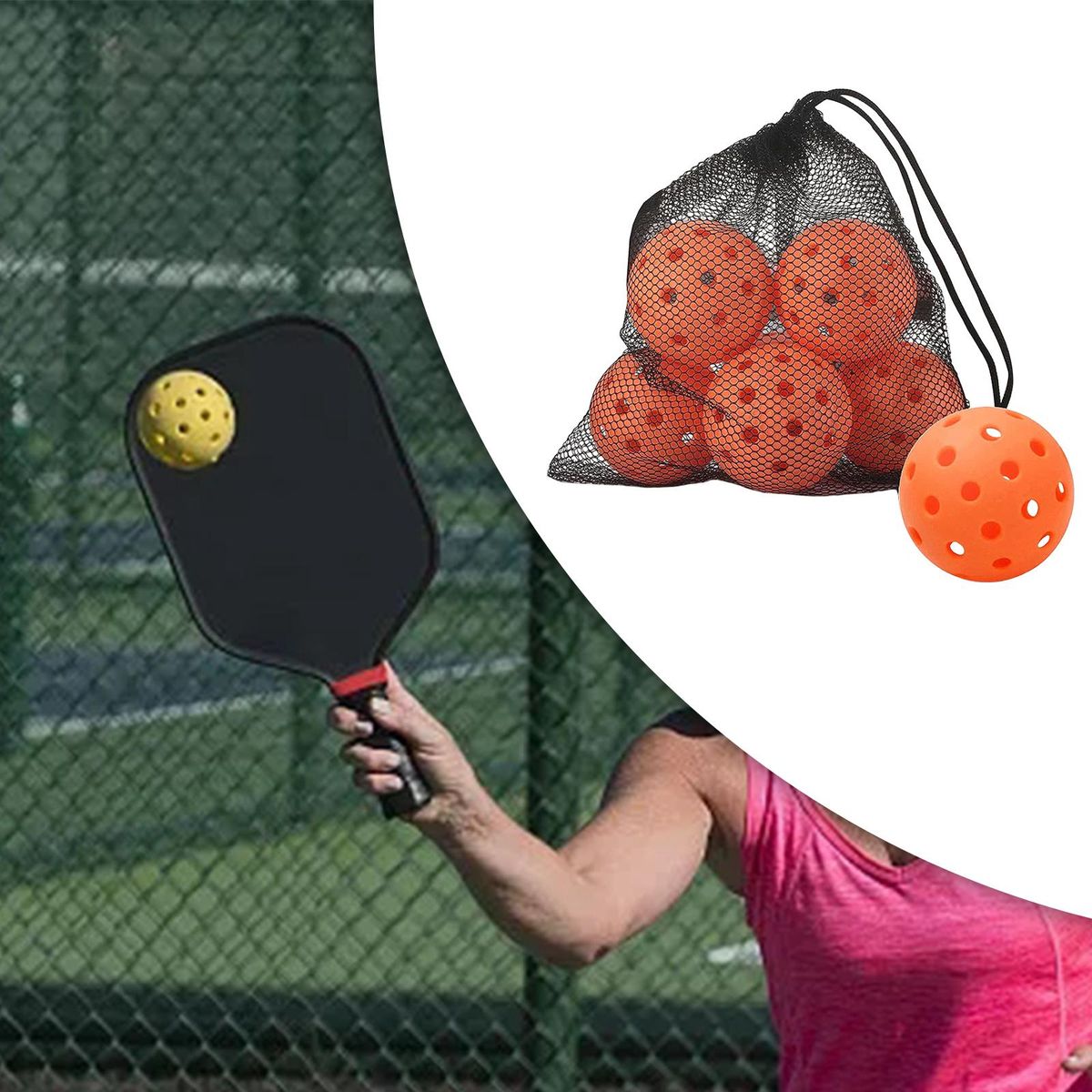 6x Pickleball Balls Outdoor Pickle Balls For Tournament Play Orange