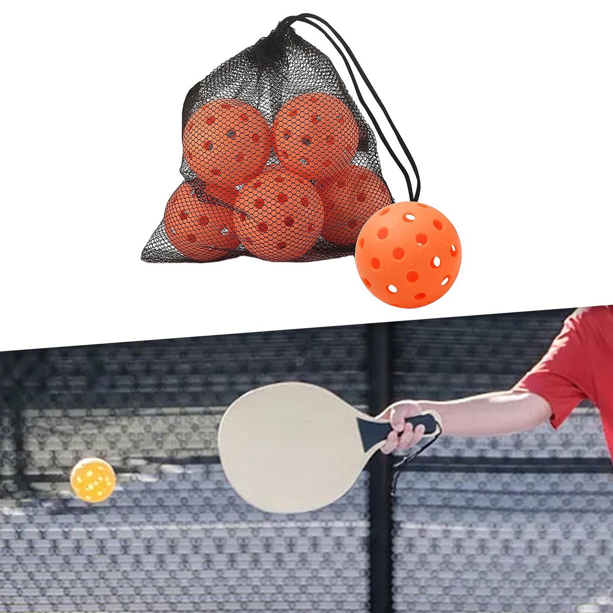 6x Pickleball Balls Outdoor Pickle Balls For Tournament Play Orange