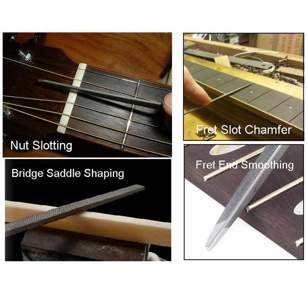 10pcs Guitar Frets Nuts File Set Polished File  Guitar Repairing Tools Professional Guitar Luthier Tool for Stringed Musical Instrument