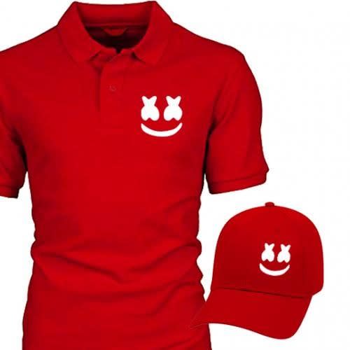 Chrysolite Designs Marsh Mello Premium Polo With Cap - Red