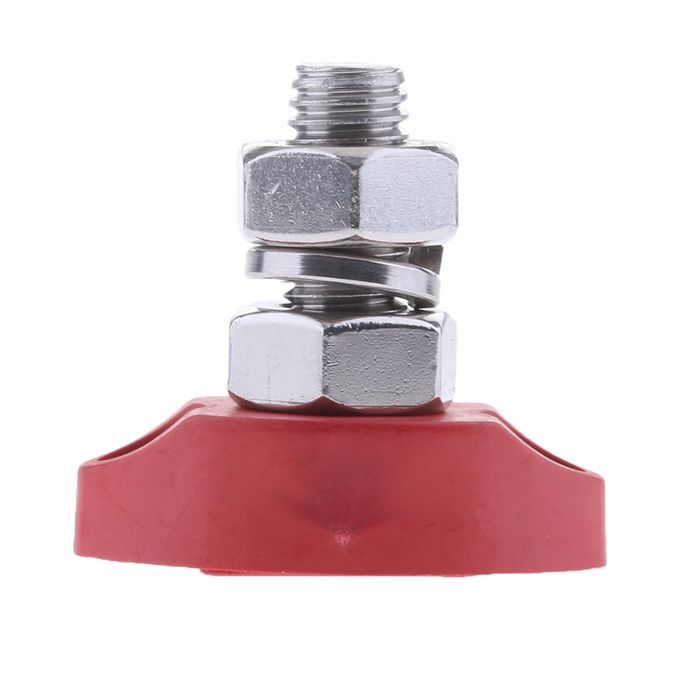1 Pair Insulated Ground Battery Power Junction Post Block 8mm Red